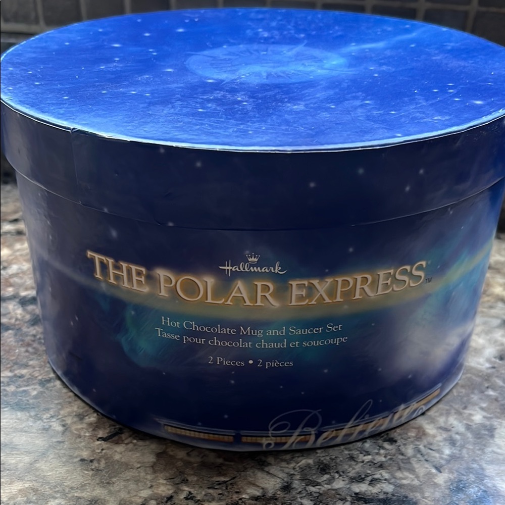 Hallmark The Polar Express Blue and Gold Mug Set
